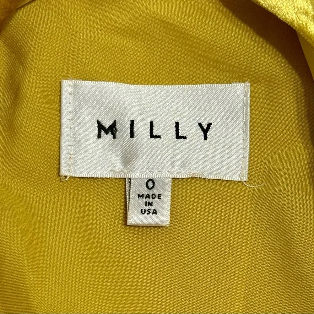 Milly Gold Velour Velvet Bias Slip Dress Size 0